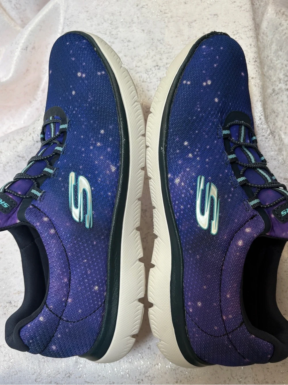 Skechers Women’s  Black and Purple Memory Foam Sneaker